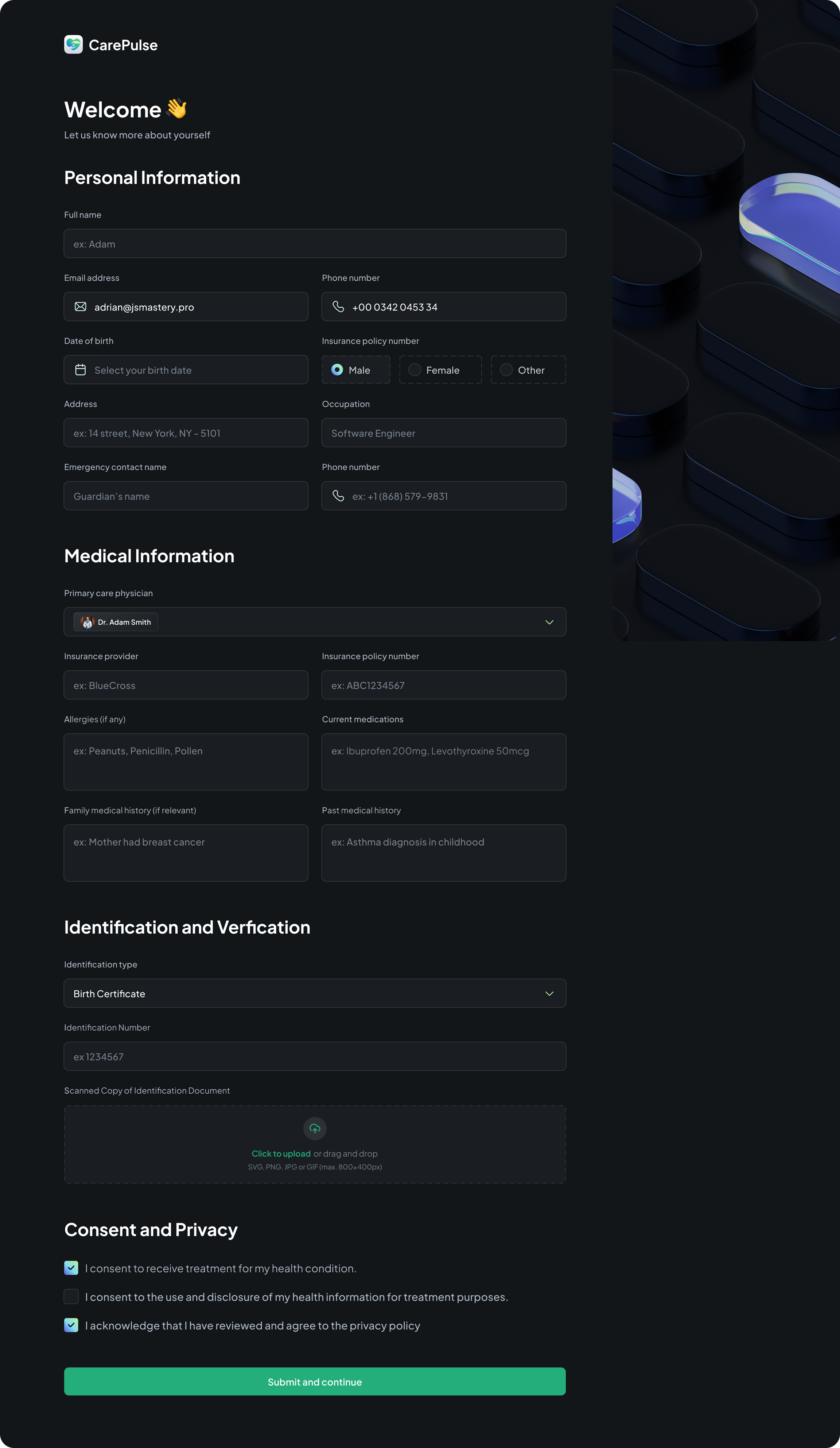 Healthcare Management System Content Generation Interface